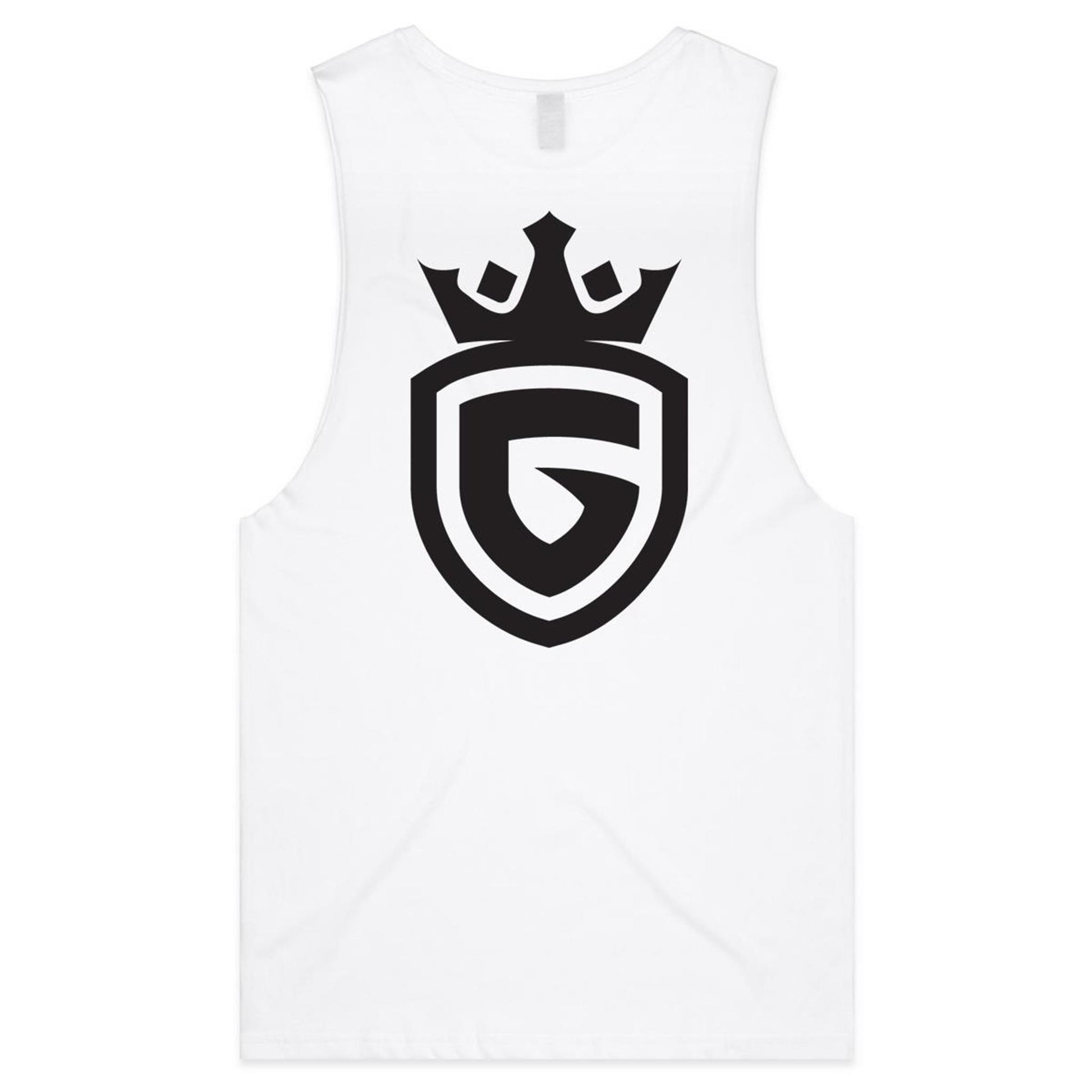 white sleeveless gym tshirt